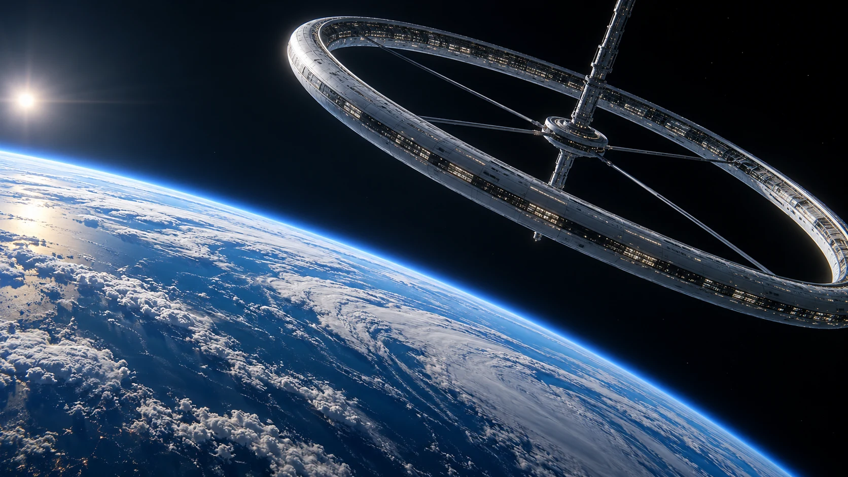 AI concept of a ring settlement in Earth orbit